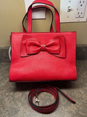 Apt. 9 Red Hand Bag/Purse w/red Bow Accent